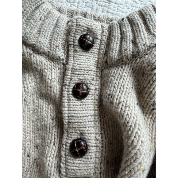 Orvis XXL Mens 100%  Wool Beige Tan Sweater Heavy Knitted - Picture 4 of 11